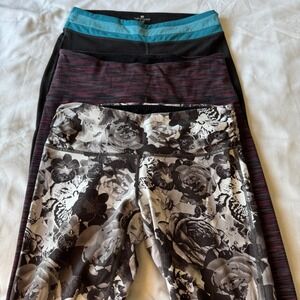 Womens‎ Activewear Bottoms Bundle Lot of 3 Athletic Leggings Size Small Yoga
